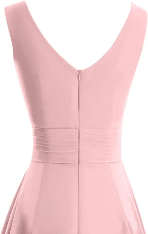 Black Tie Dresses for Wedding A-line Summer Casual Wrap Ruffle Midi Sun Dress Pleated Sleeveless Women
