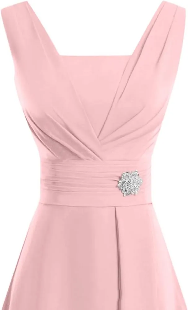 Black Tie Dresses for Wedding A-line Summer Casual Wrap Ruffle Midi Sun Dress Pleated Sleeveless Women