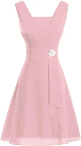 Black Tie Dresses for Wedding A-line Summer Casual Wrap Ruffle Midi Sun Dress Pleated Sleeveless Women