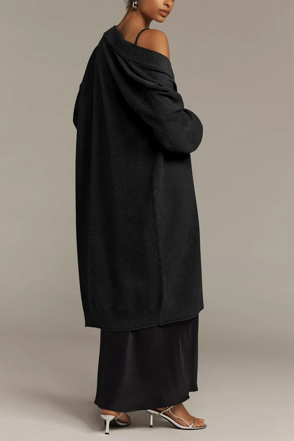 Cakulo Long Cardigan Sweaters for Women Fall Fashion 2024 Oversized Open Front Knit Pockets Cardigans Sweater Coat
