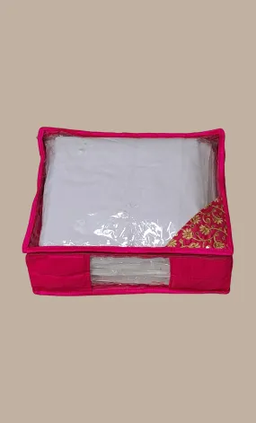 Cerise Embroidered Sari Cover
