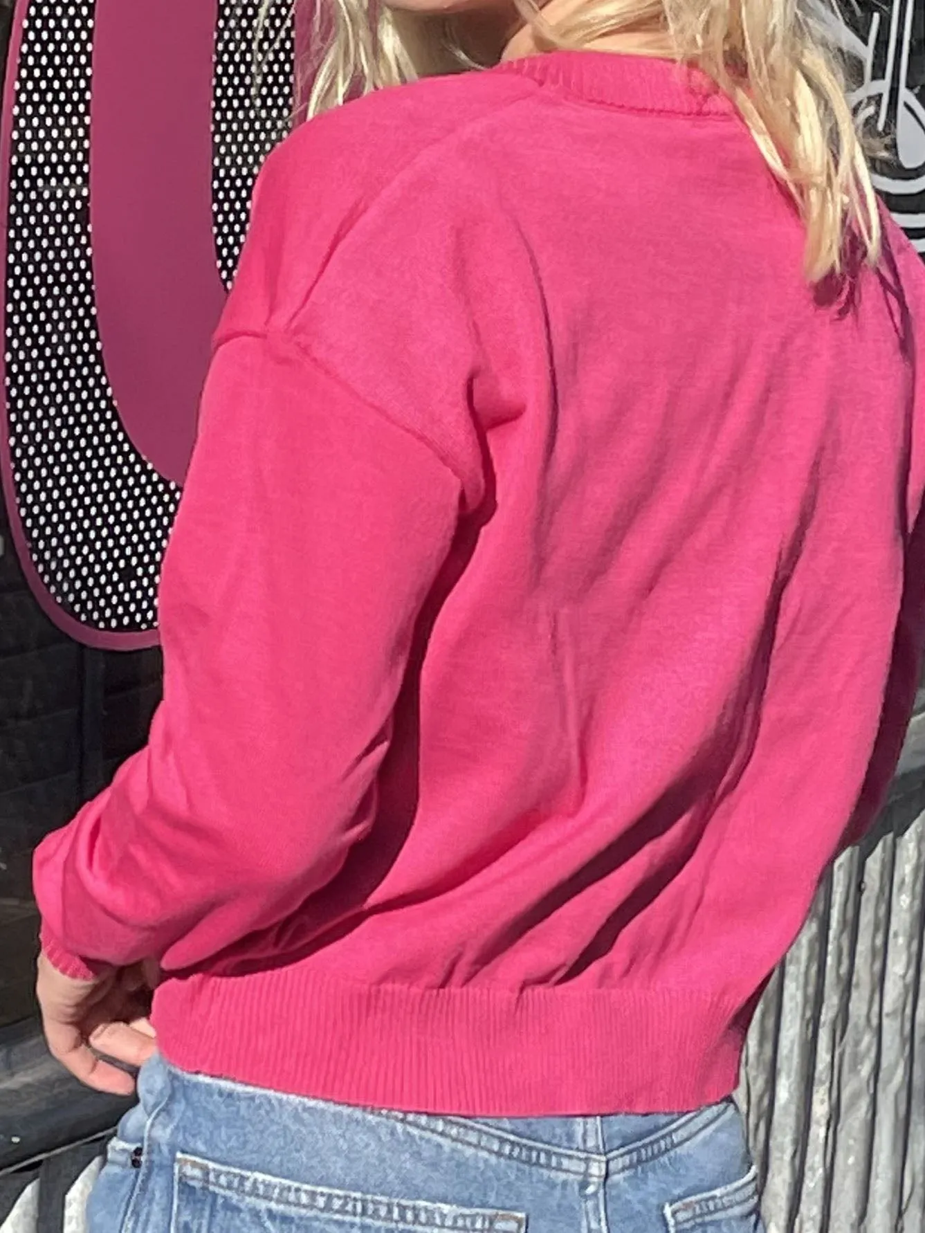 Daisy Street Fluorescent Pink Butterfly Cardigan