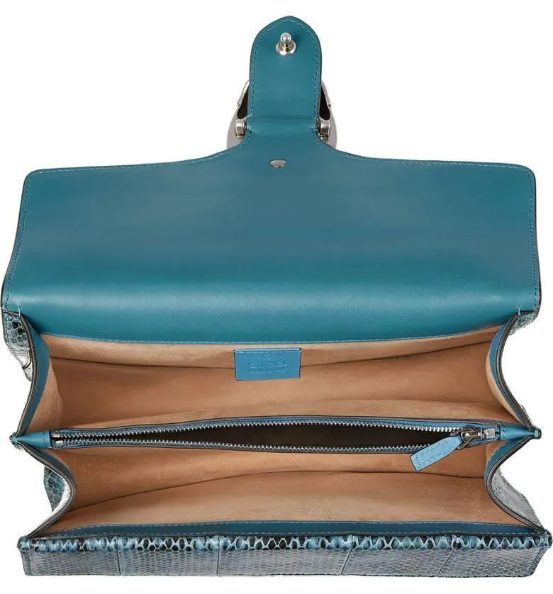 Dionysus embroidered snakeskin shoulder bag