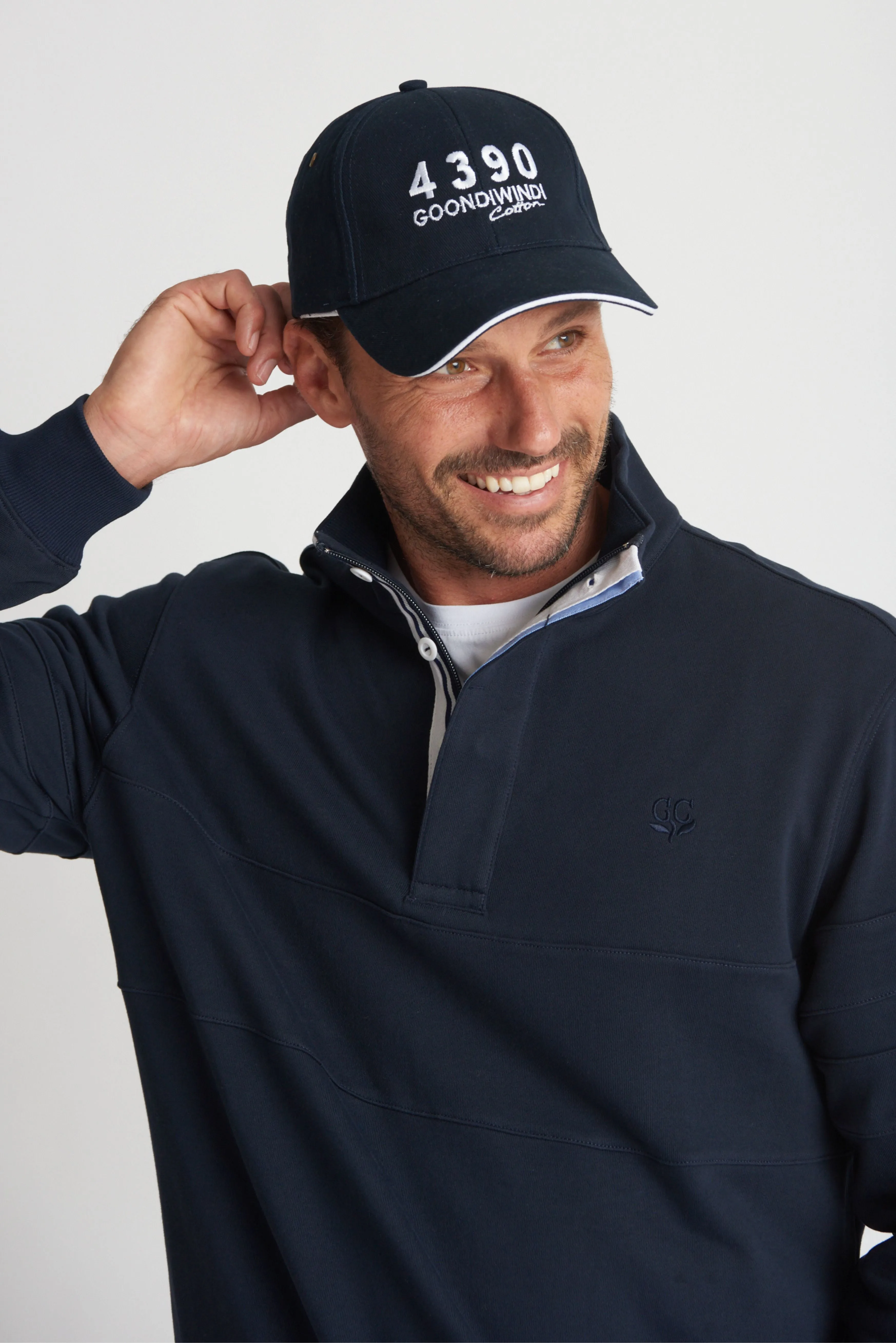 Embroidered 4390 Logo Navy/White Cap