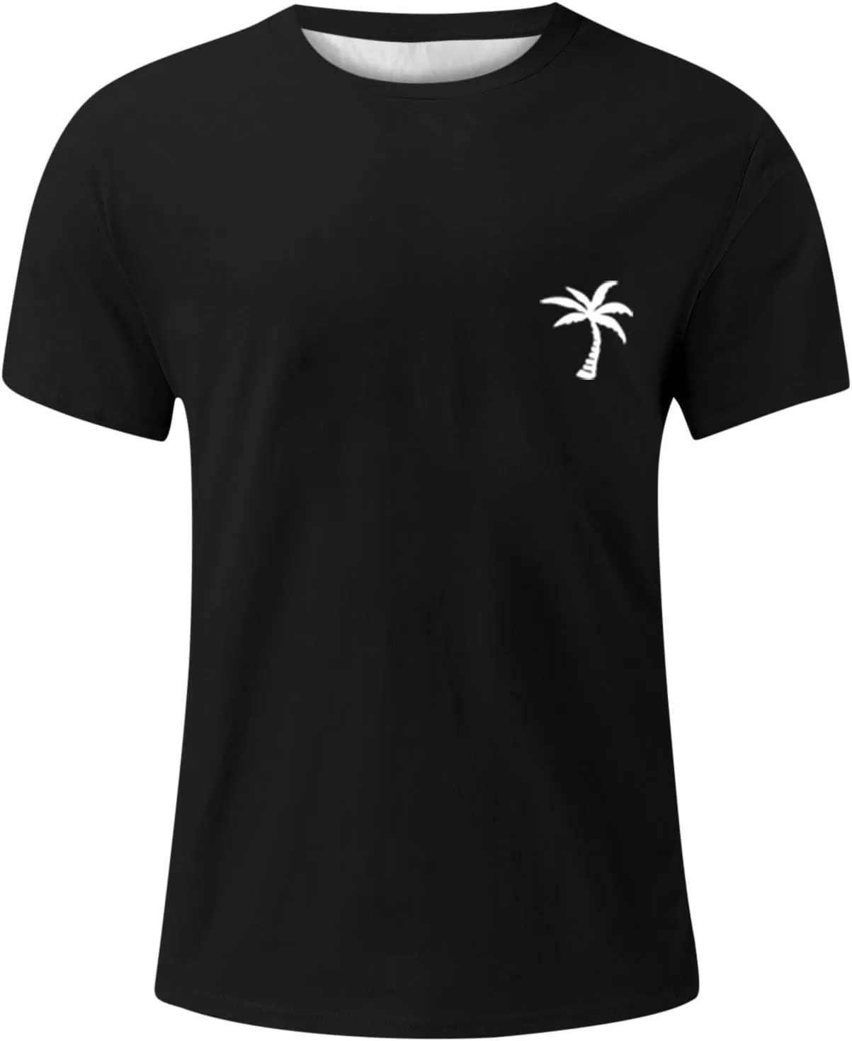 Hawaiian Shirt for Men Crewneck Short Sleeve Tropical Print Streetwear Tops Casual Loose Summer Beach Holiday Basic Tees 2025