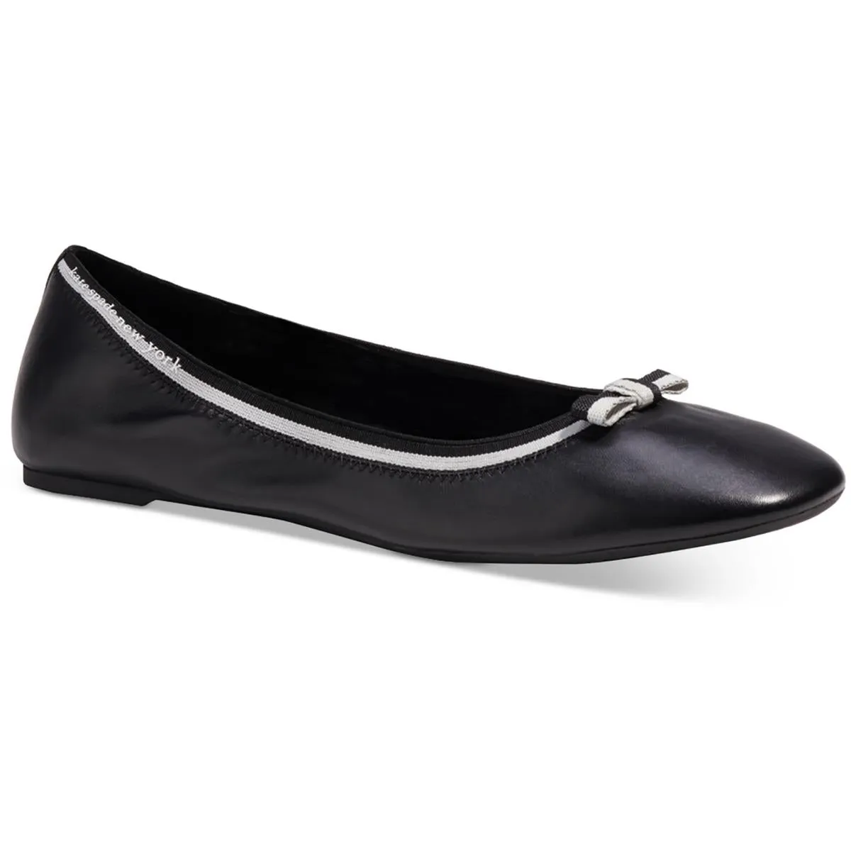 Kate Spade New York Womens Claudette Leather Bow Ballet Flats