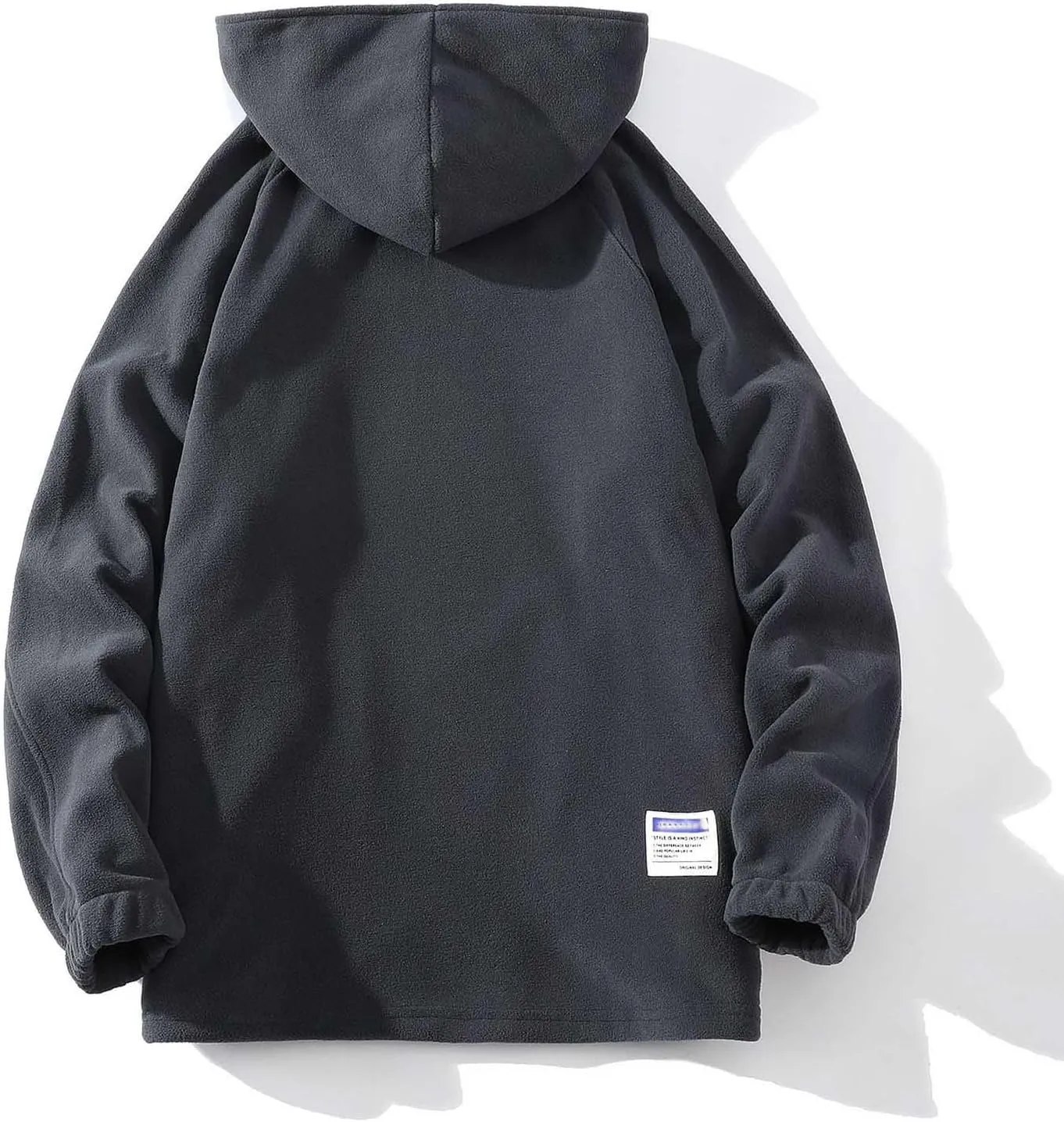 Mens Long Sleeve Shirt Straight Tube Loose Hooded Polar Wool Pullover Sweater Hip Hop Zipper Couple Fuzzy Hoodies