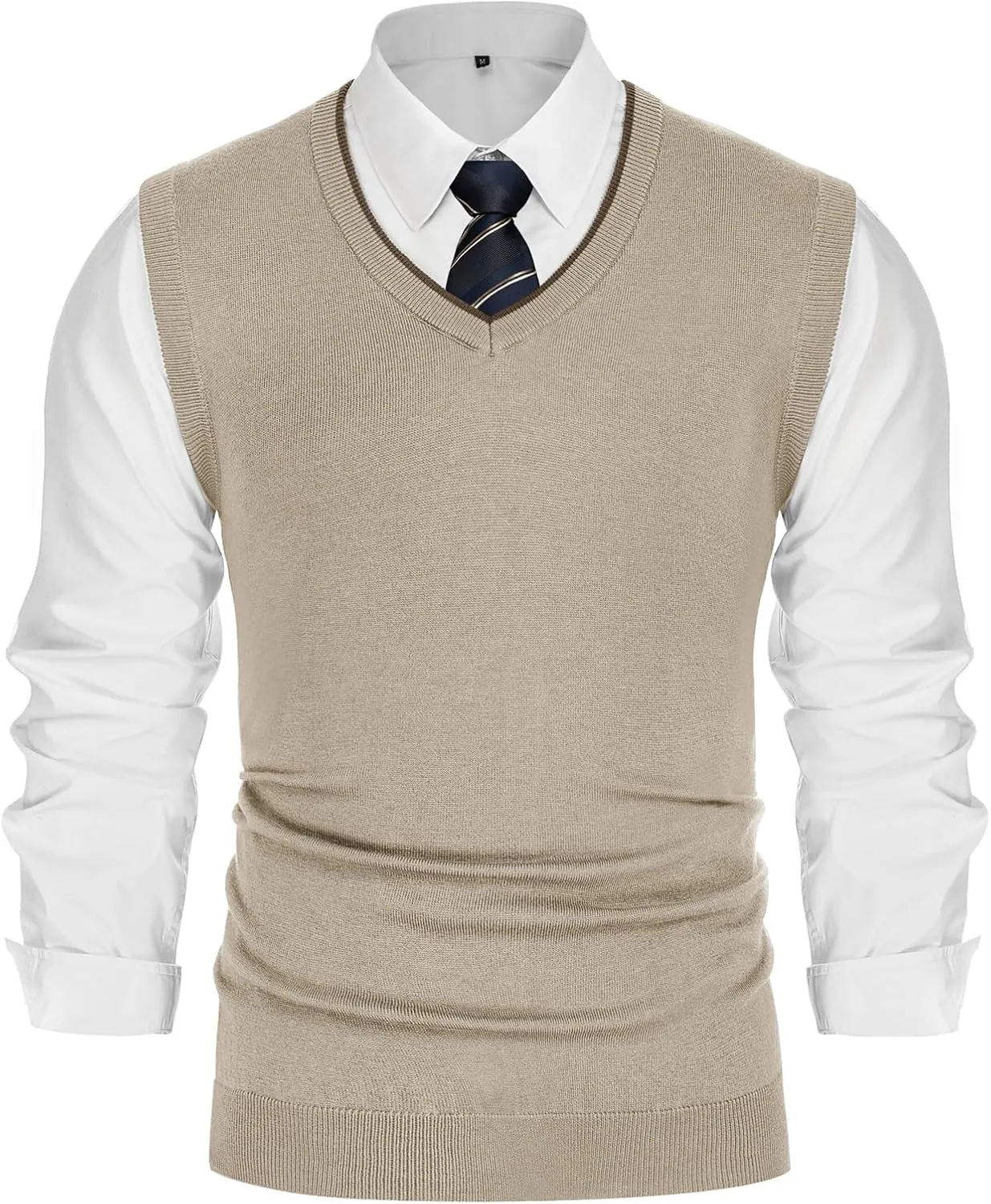 PJ PAUL JONES Mens Sweater Vest Wool Blended Knitted Vest Sweaters V-Neck Sleeveless Pullover Vests