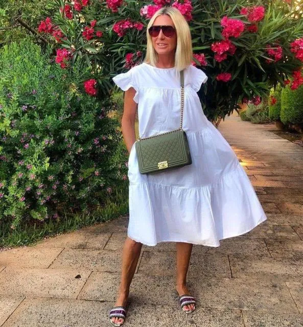 Retro Ruffle Sleeve Oversized Midi Dress