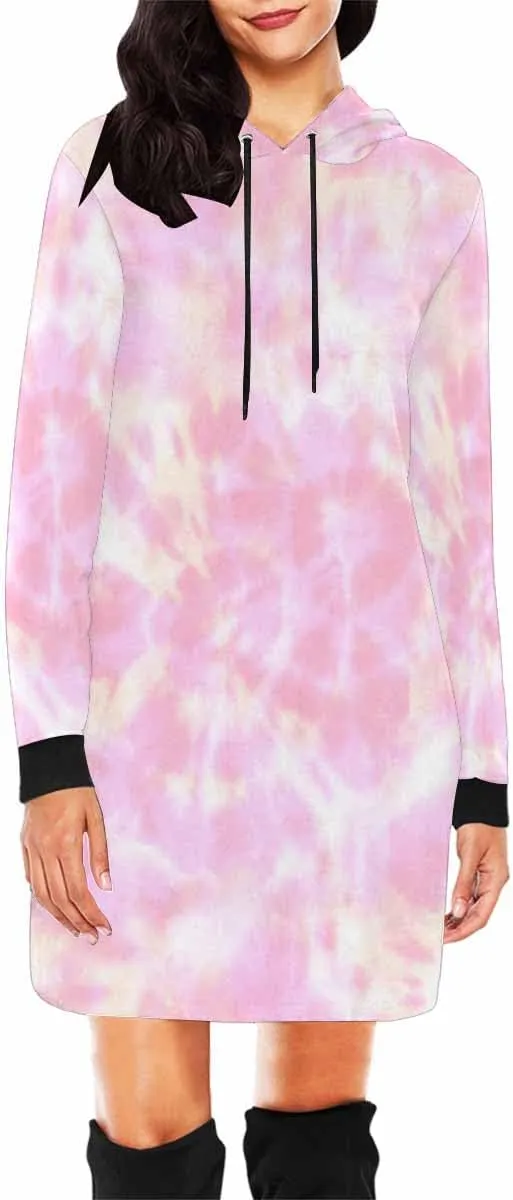 Women Sweatshirt Orange Tiled Texture Womens Sweatshirt Dress Long Sleeve Hoodies Mini Dresses Fleece Casual Hoodie