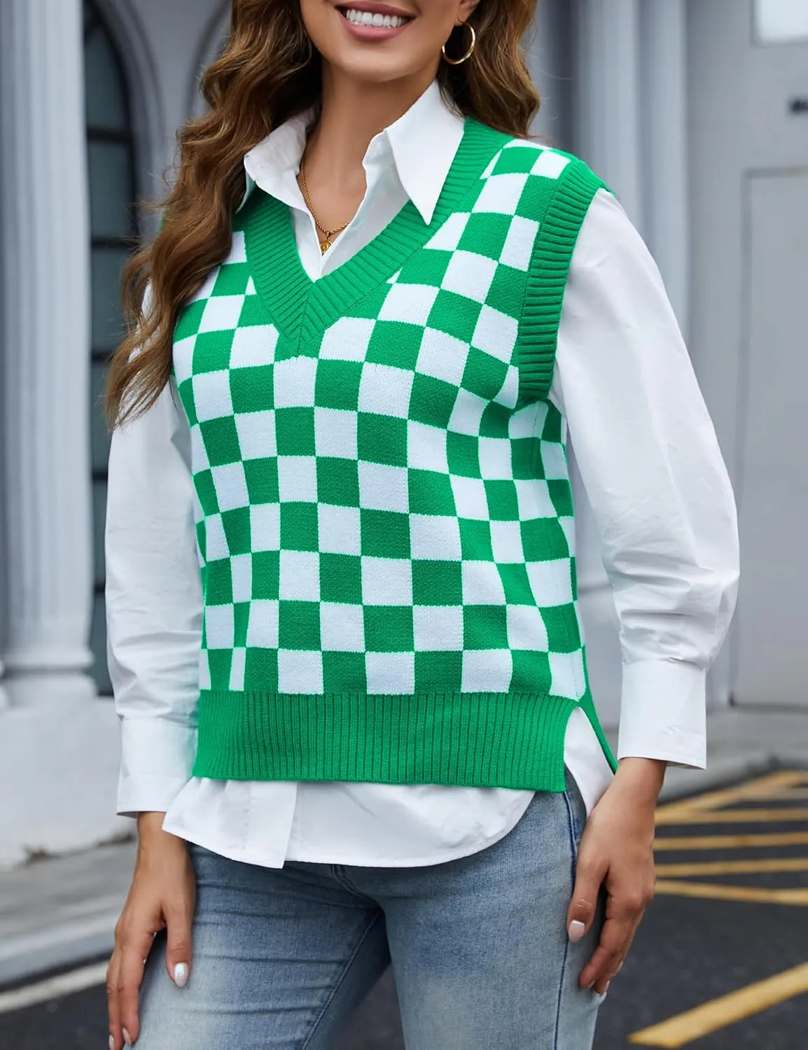 Women's Christmas Sweater Vest - Valentines, Mothers & St. Patrick's Day Outfits for Mom