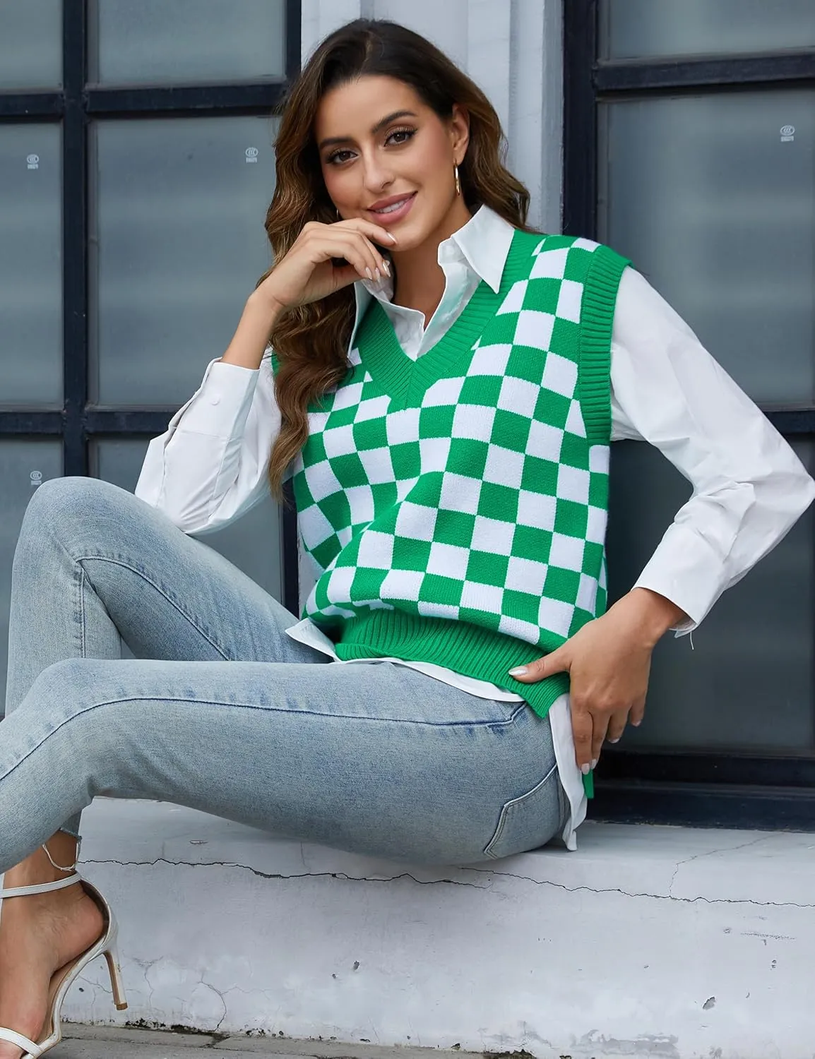 Women's Christmas Sweater Vest - Valentines, Mothers & St. Patrick's Day Outfits for Mom