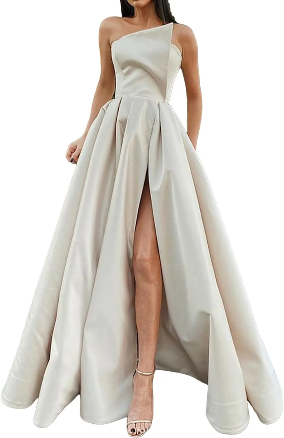 Womens Summer Dress Sexy Formal Wedding Guest Dress Oversized Sleeveless High Waist Maxi Dress Sparkly Princess Gown