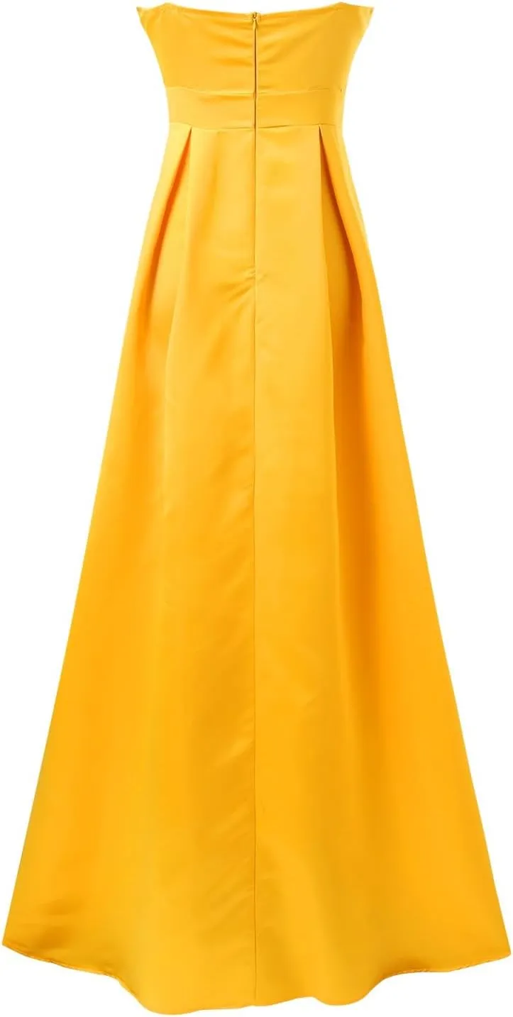 Womens Summer Dress Sexy Formal Wedding Guest Dress Oversized Sleeveless High Waist Maxi Dress Sparkly Princess Gown