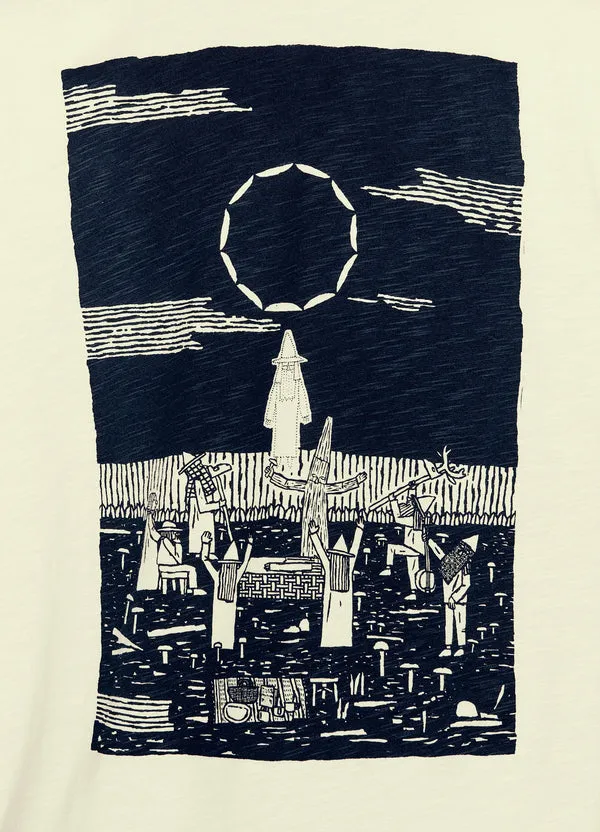 YMC Triple T-Shirt Ascension Print - Ecru